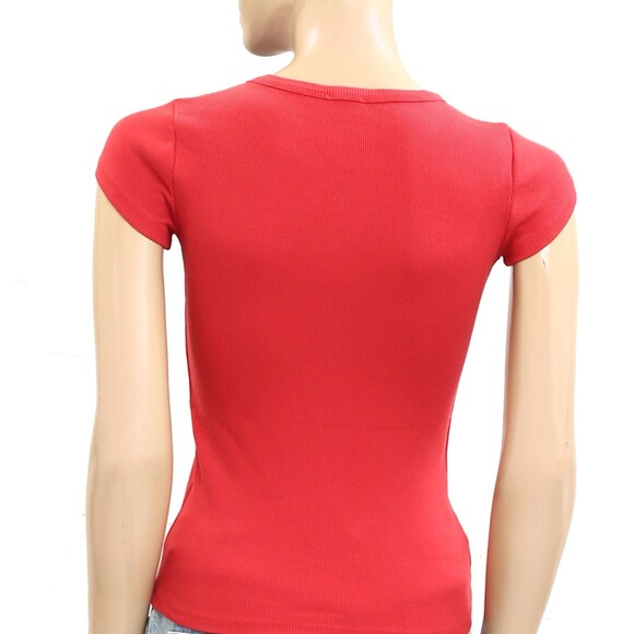 Anthropologie Maeve Embroidered Baby Tee Blouse Top Short Sleeve XXS NWT  280324 - Picture 8 of 9